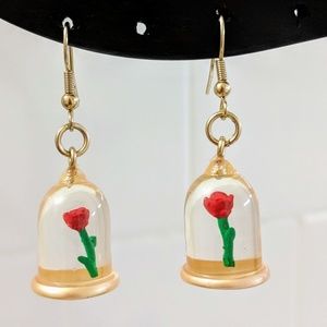 Beauty and the Beast Enchanted Rose earrings